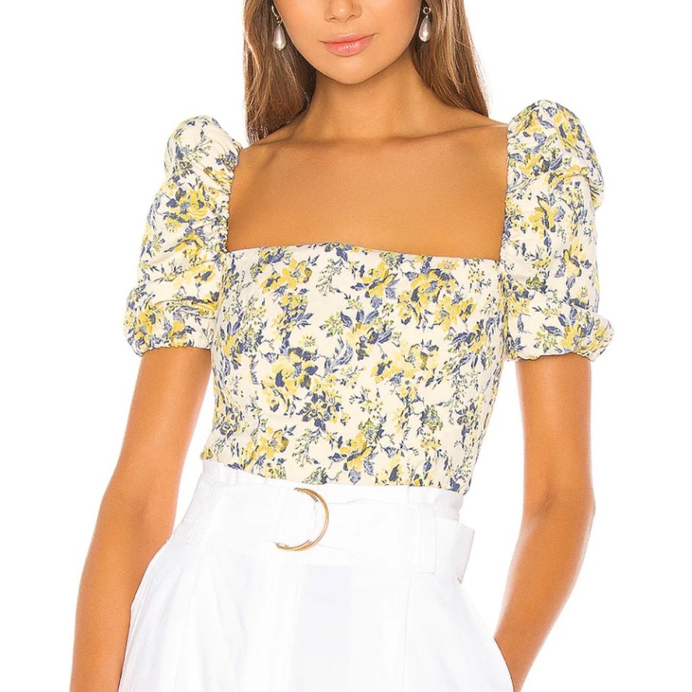 NWT Lovers and Friends Puff Sleeve top